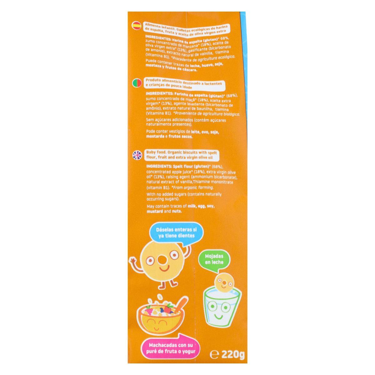 Biscuits pour enfants ECO à l'épeautre et à la pomme Smileat, 220 g