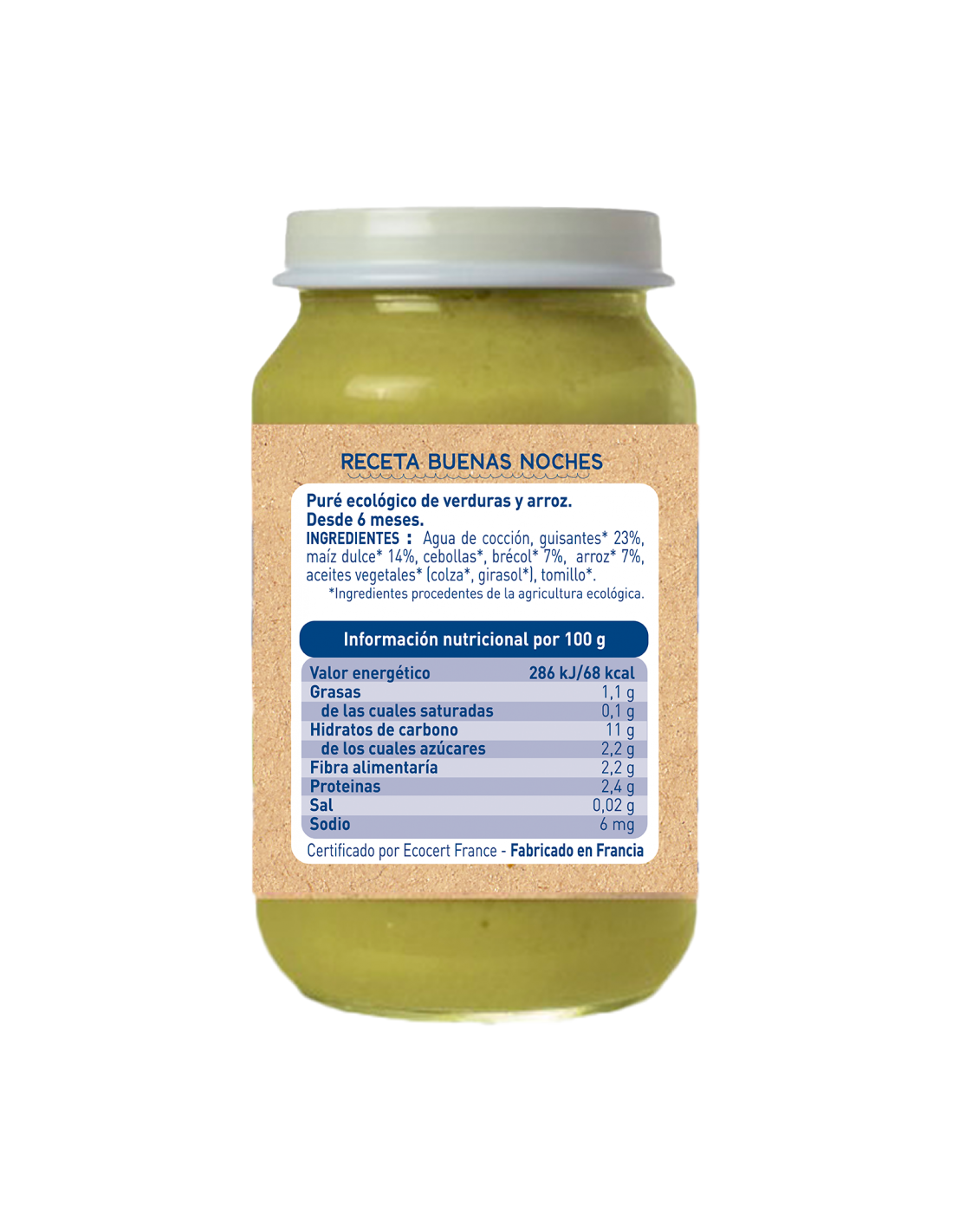 Babybio Good Night Peas, Corn and Rice Jar 200 g