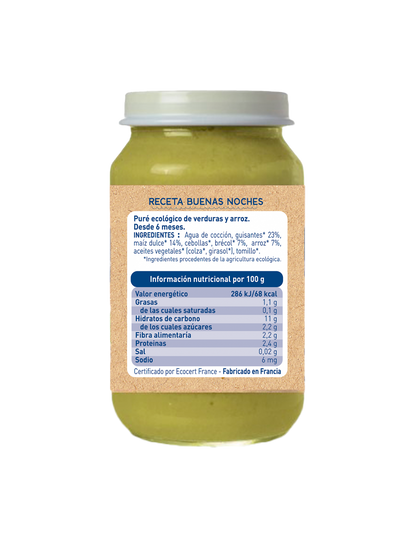 Babybio Good Night Peas, Corn and Rice Jar 200 g