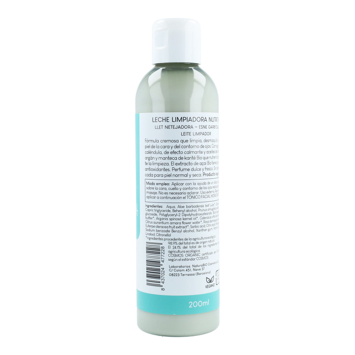 Odżywcze mleczko oczyszczające z arganem i nagietkiem Bio 200 ml NaturaBIO
