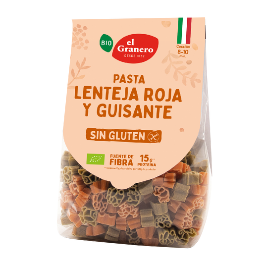 Glutenfreie Bio-Linsen-Erbsen-Paste El Granero 250 g