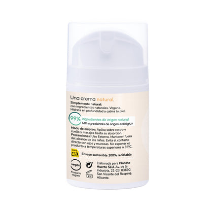 Fuktgivande ansiktskräm med argan och bomull Planeta Huerto 50 ml