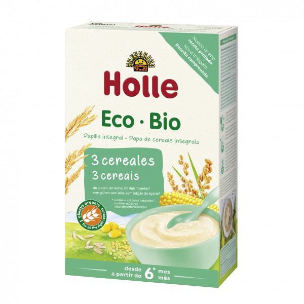 Bouillie 3 céréales sans gluten +6 mois Holle 250 g