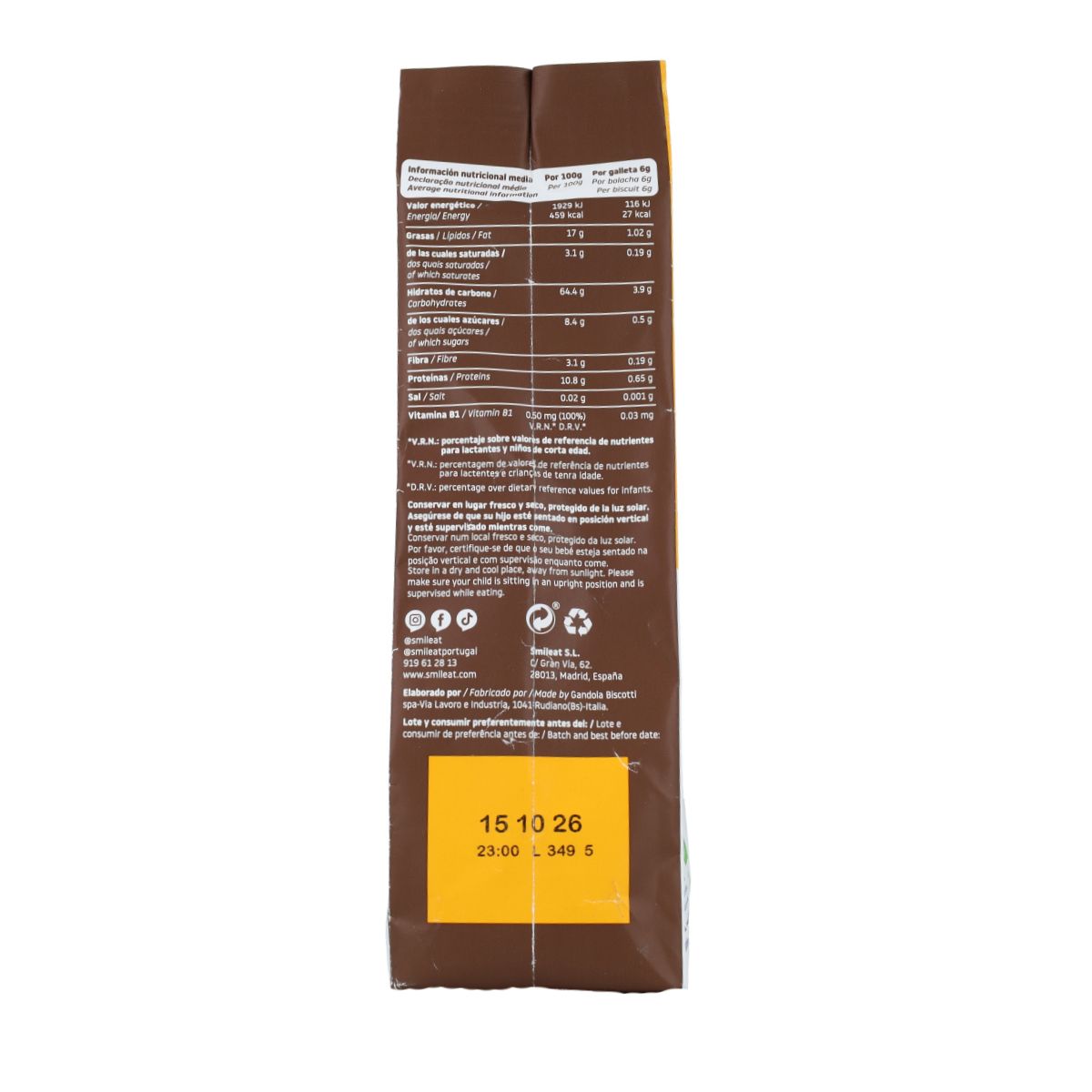 Biscuits à l'épeautre, à l'avoine et au cacao BIO 220 g Smileat