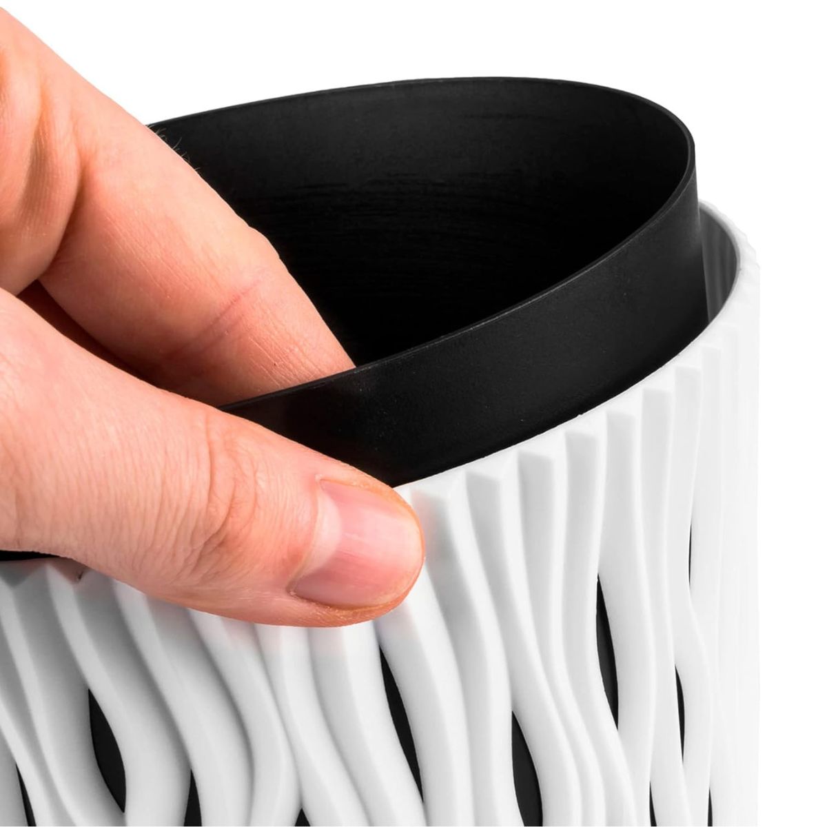 Blumentopf Duna mit weißem Einsatz D 22 x 19