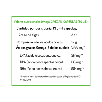 Oméga-3 Capsules Vegan NORSAN 80 capsules