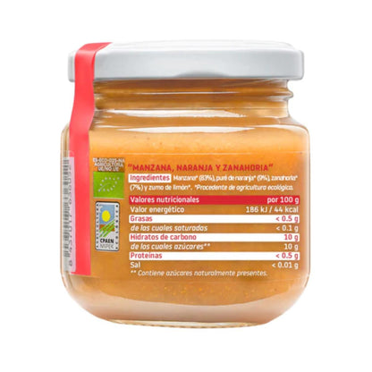 Lot de 12 petits pots de pomme, orange et carotte BIO +6 mois Smileat, 130 g