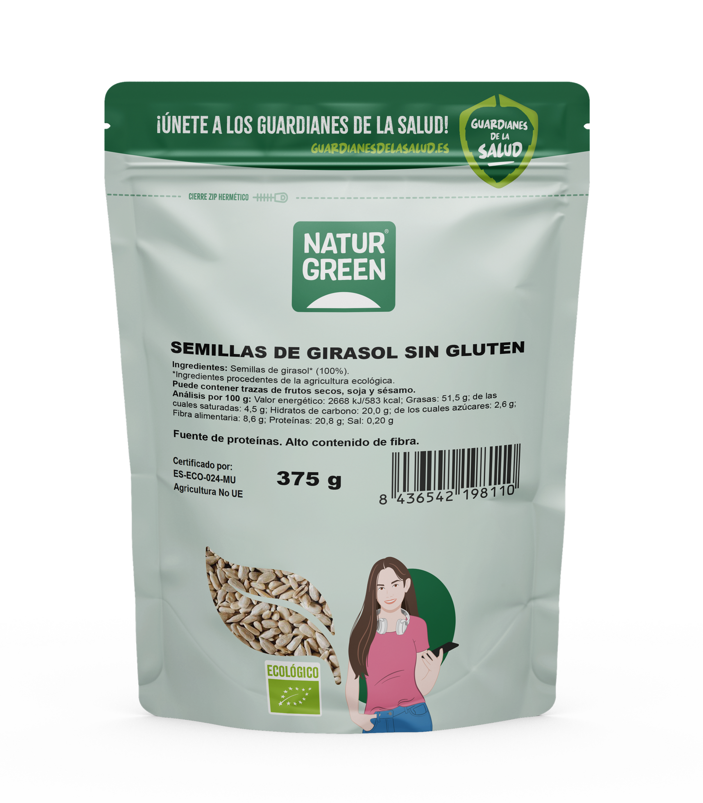 Organic Sunflower Seeds Naturgreen 225 g