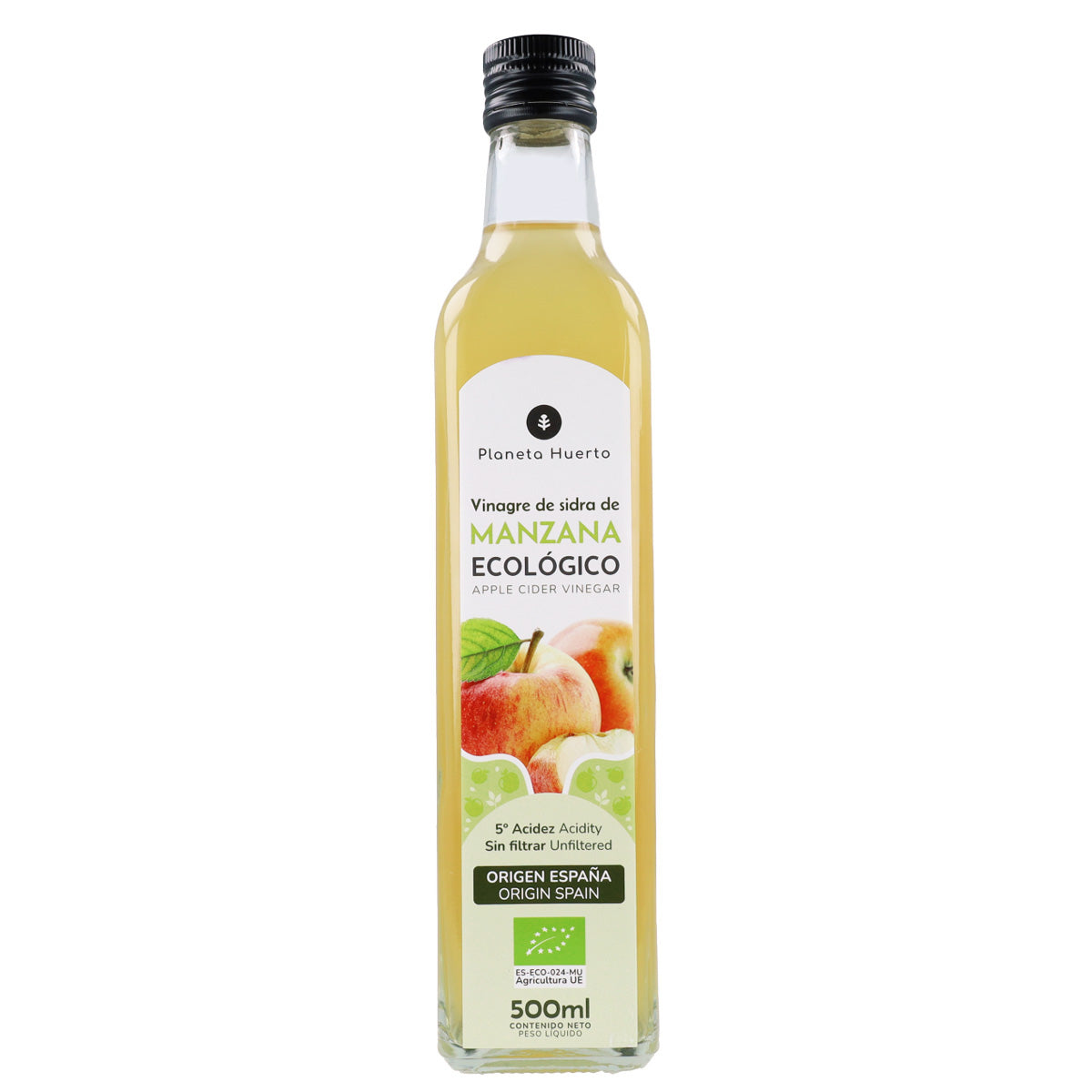 Ofiltrerad äppelcidervinäger ECO Planeta Huerto 500 ml