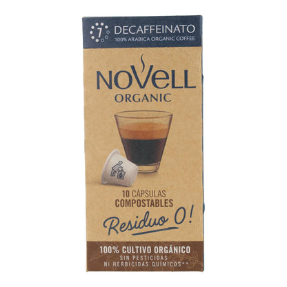 Kompostowalne kapsułki z kawą bezkofeinową do ekspresów Nespresso Novell 10 sztuk