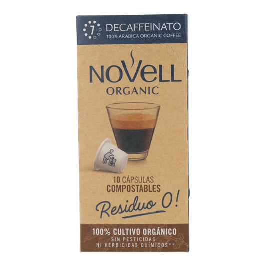 Novell Compostable Decaffeinated Coffee Capsules for Nespresso, 10 units