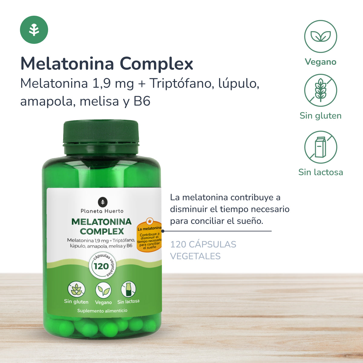 Pak 2xMelatonine complex Planeta Huerto 120 caps