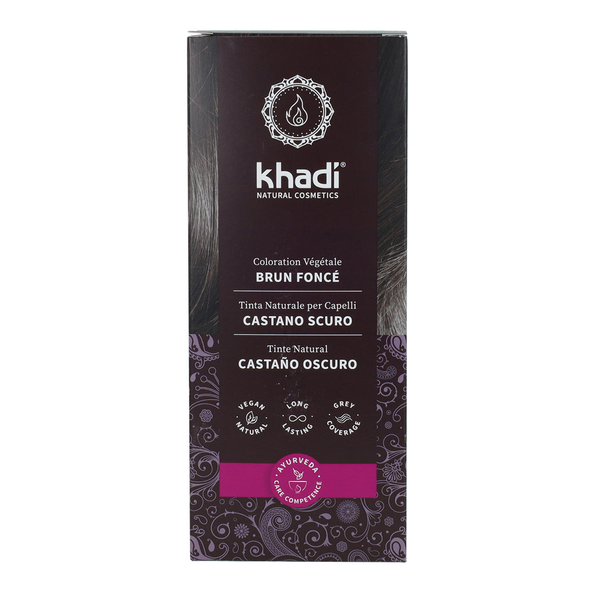 Naturalna farba do włosów w kolorze ciemny kasztan Khadi 100 g