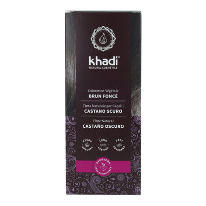 Naturalna farba do włosów w kolorze ciemny kasztan Khadi 100 g