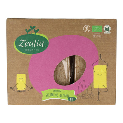 Glutenfreie Bio-Cracker aus Buchweizen und Quinoa Zealia 120 g