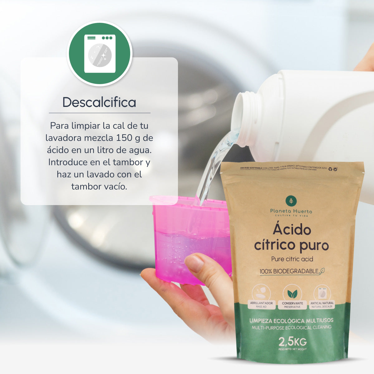 Förpackning 3xCitronsyra Planeta Huerto 1 Kg