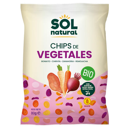 Organic Vegetable Chips with Sol Natural Olive Oil 80 g
