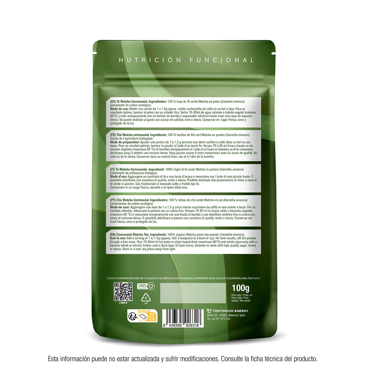 Thé matcha ECO cérémoniel, Energy Feelings, 100 g
