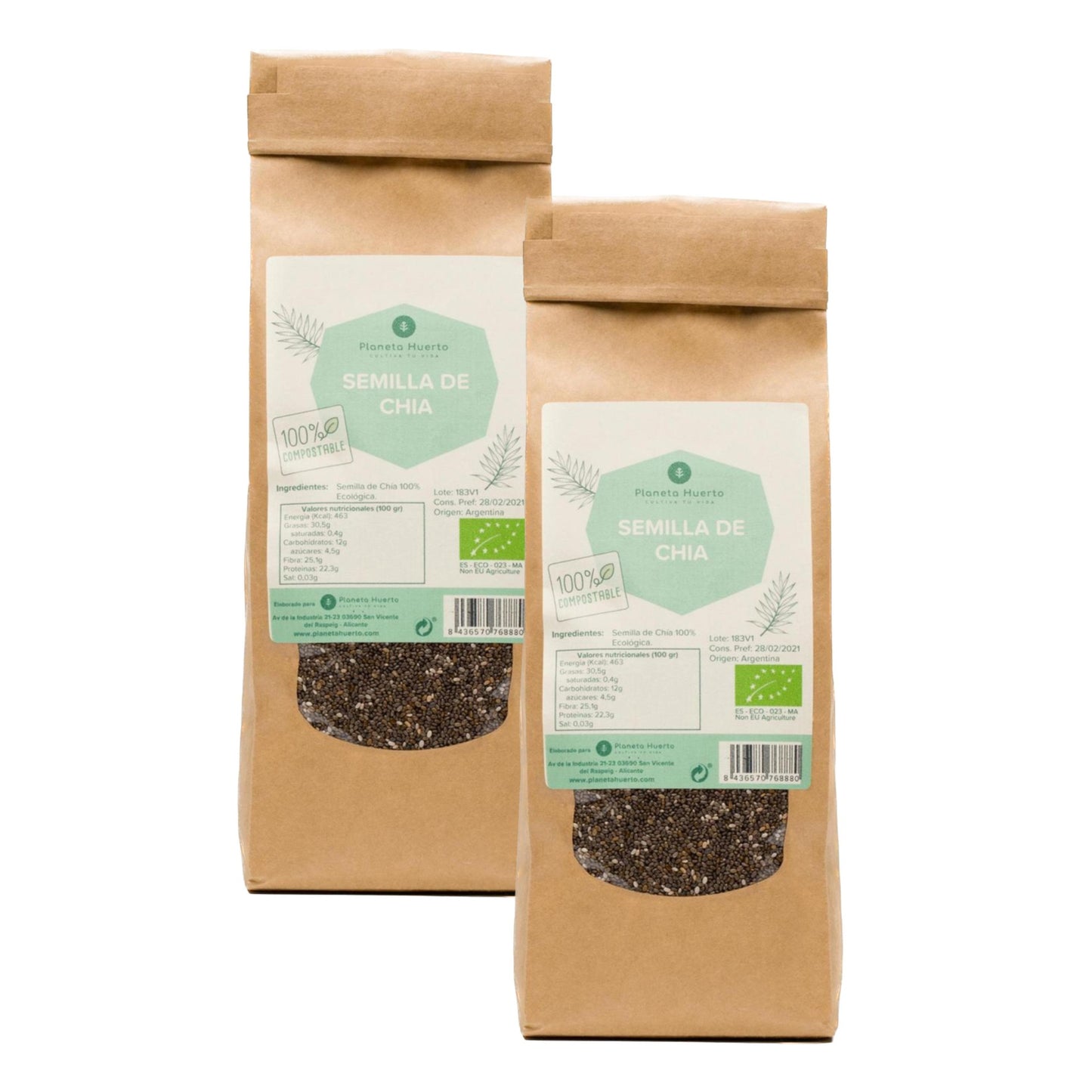 Pack 2x Semilla de chía ECO Planeta Huerto 500 g