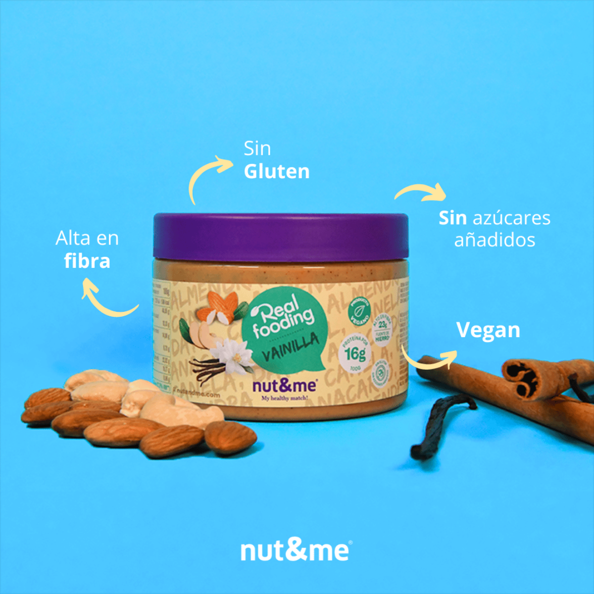 Mandel- och cashewkräm med vanilj- och kanelsmak 250 g Realfooding