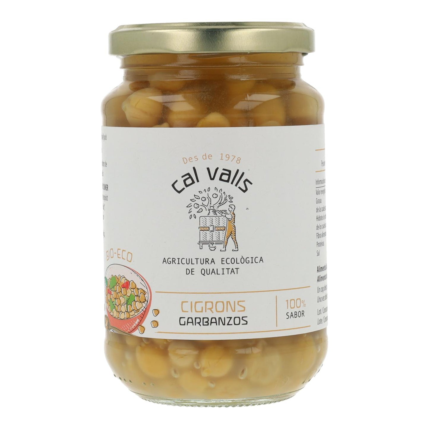Pack of 6 x Cal Valls organic cooked chickpeas 220 g
