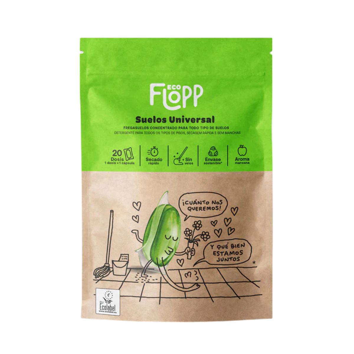 Confezione da 2 x Detergente universale per pavimenti ECO Flopp 20 capsule