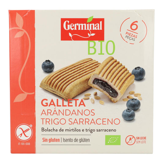 Glutenfria blåbärs- och bovetekakor Germinal Bio 200 g