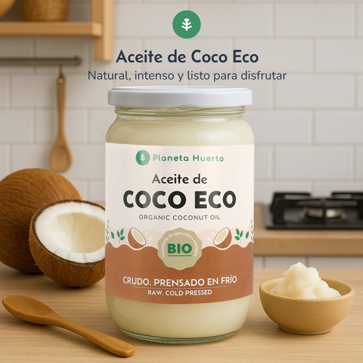 Pack 3x Virgin coconut oil ECO Planeta Huerto 1L