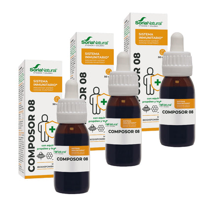 Pack of 3 Composor 8 Siglo XXI Echina Soria Natural, 50 ml