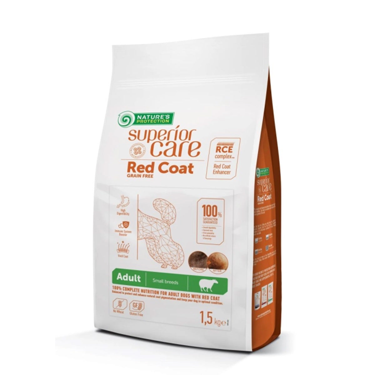 Nature's Protection Red Dog Grain-Free Adult Small Breed Lamb Food 1.5 kg