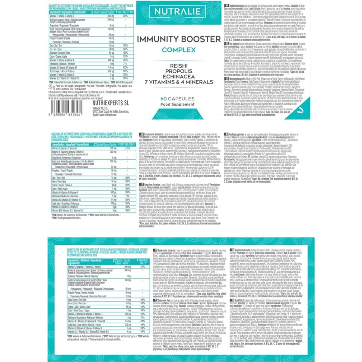 Nutralie Immune Defence with Reishi + Propolis + Echinacea 60 capsules