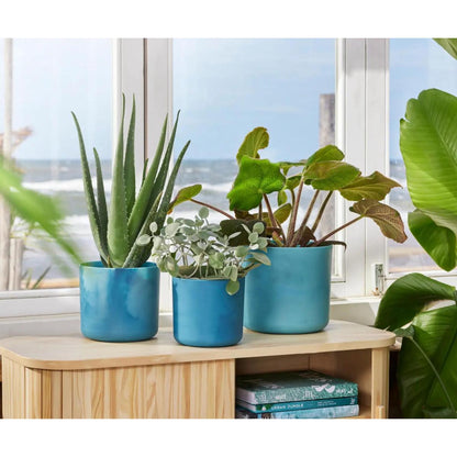 Fioriera riciclata Ocean Round Elho blu atlantico 18 cm