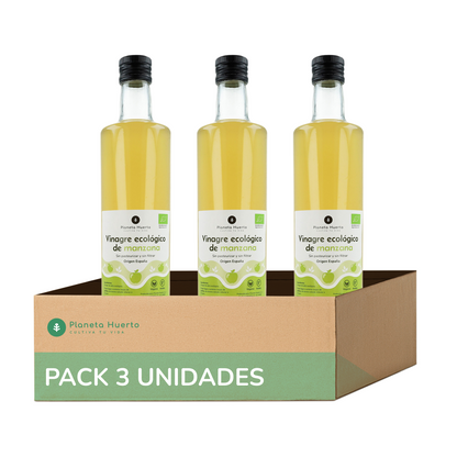 Pack 3x Unfiltered ECO apple vinegar Planeta Huerto 750 ml