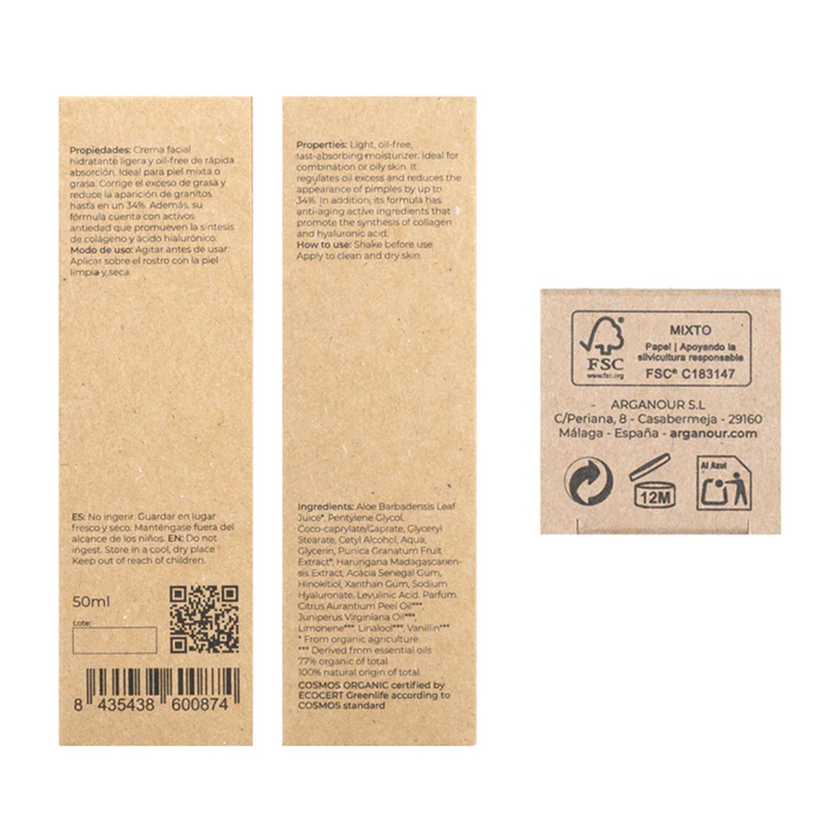 Krem do twarzy dla skóry mieszanej/tłustej 50 ml Arganour