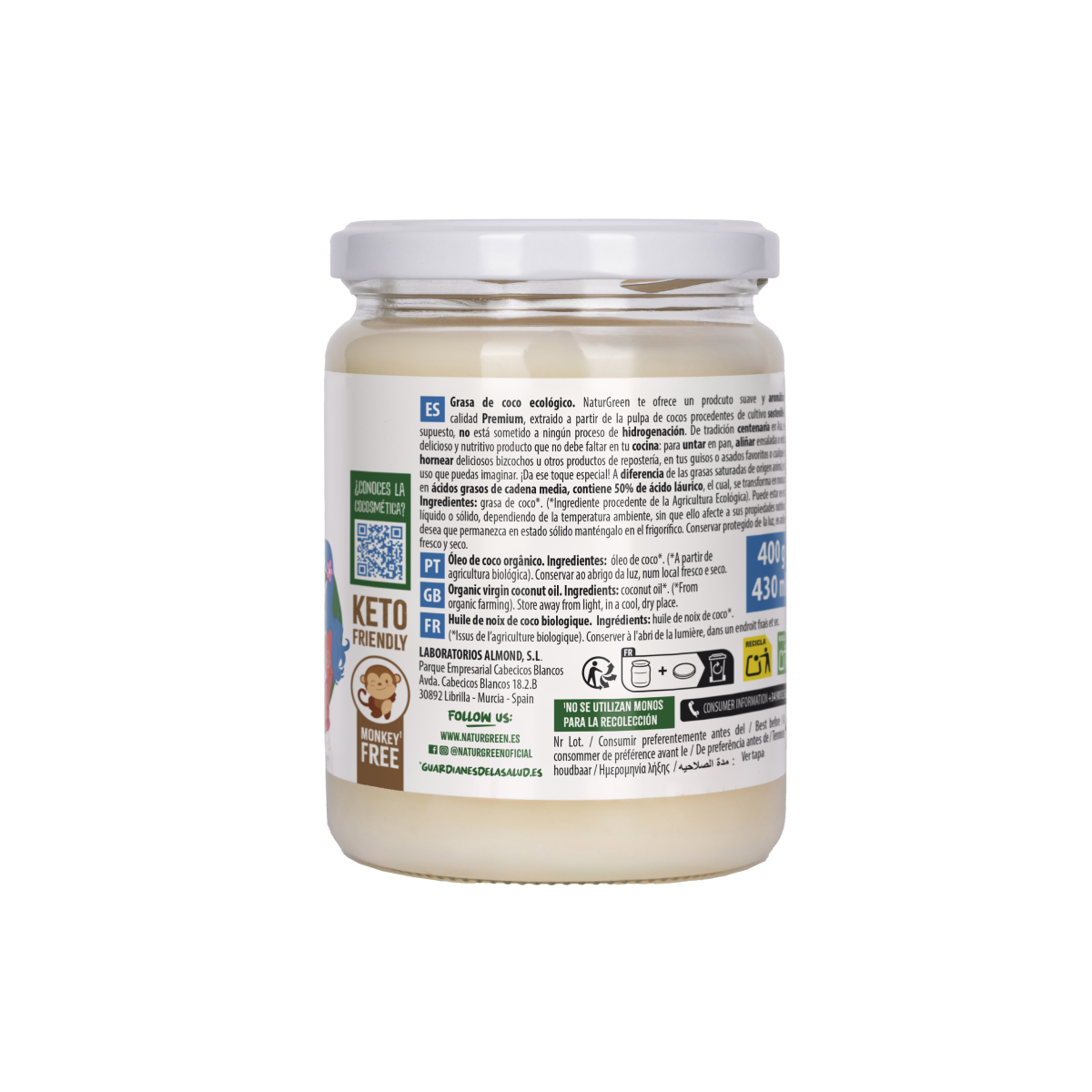 Tłuszcz kokosowy Bio NaturGreen 400 g