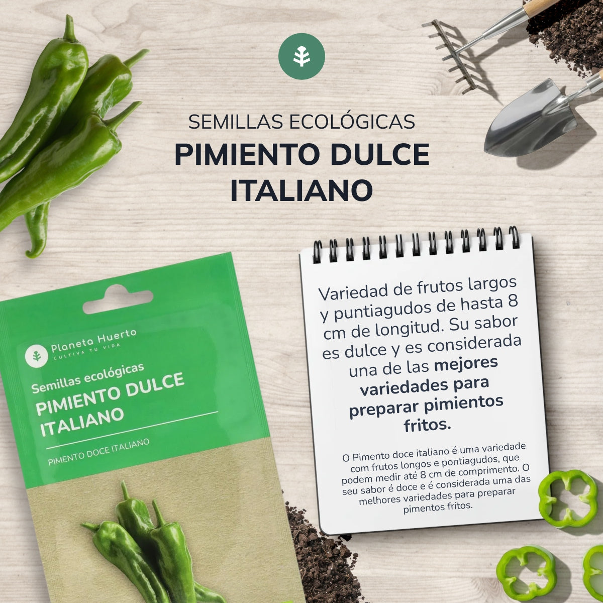 Organic seeds of Italian Sweet Pepper Planeta Huerto