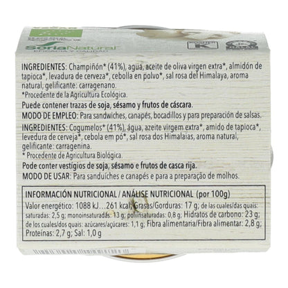 Pâté de légumes aux champignons naturels Soria, 2 unités de 50 g