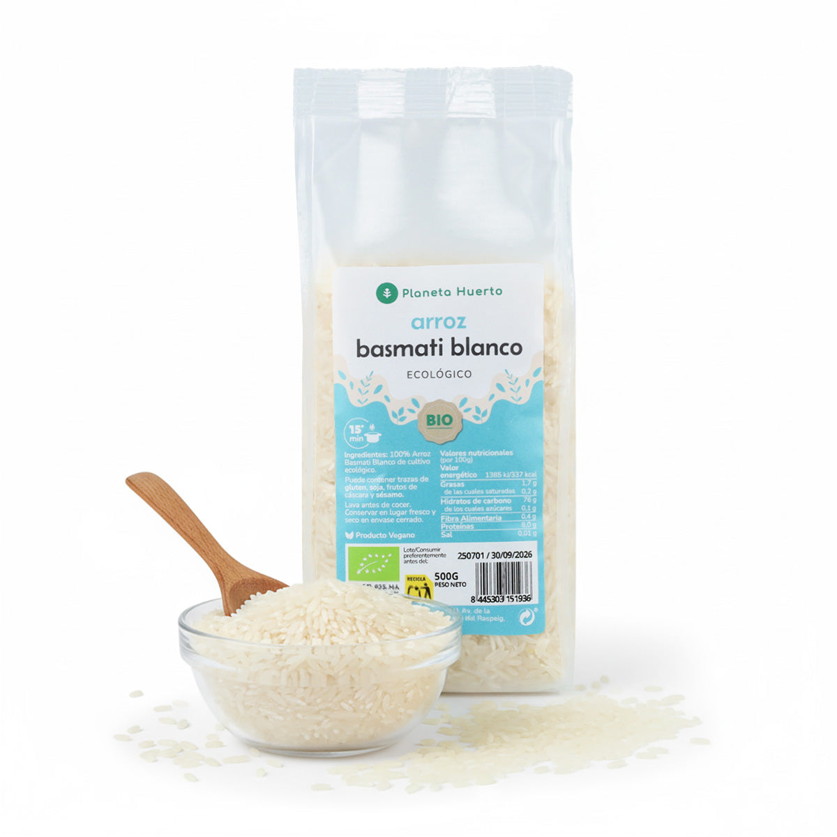 Witte Basmatirijst ECO Planeta Huerto 500 g
