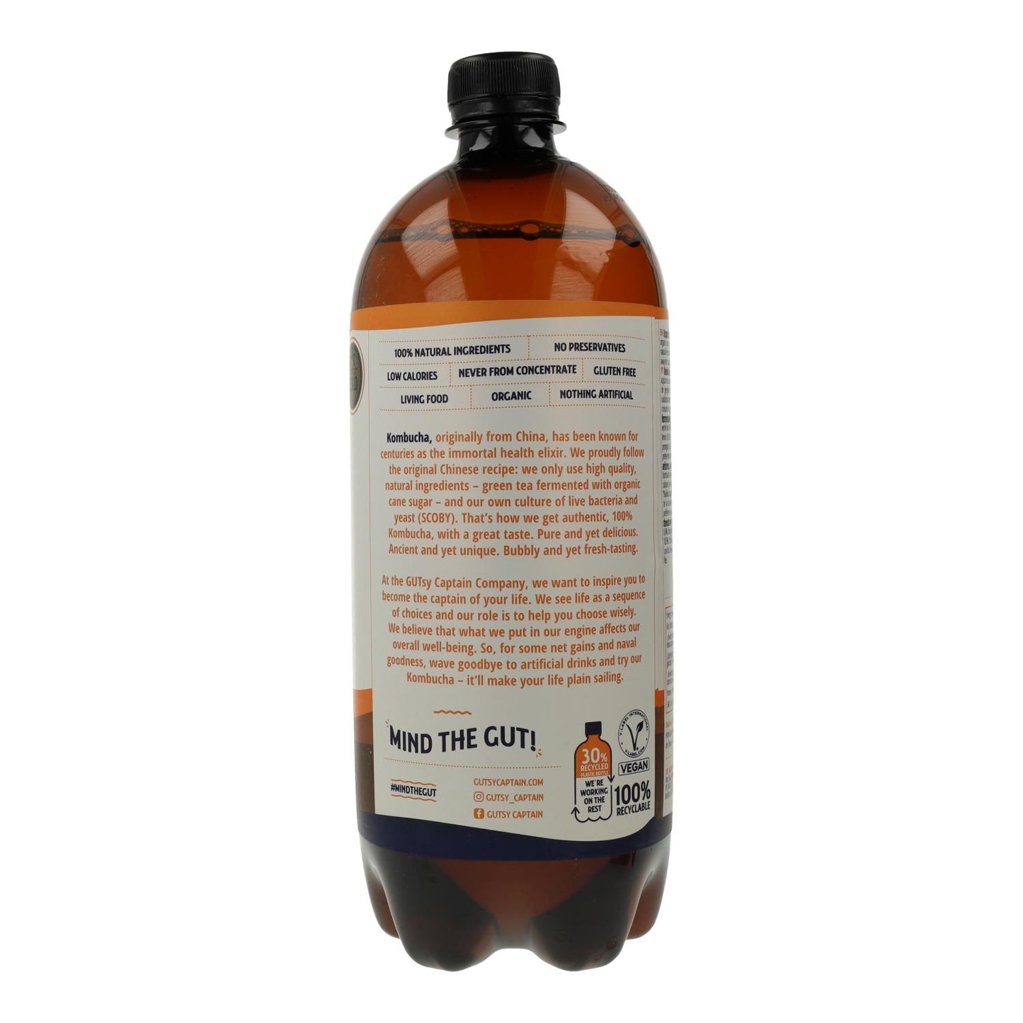 Boisson Kombucha BIO Gingembre et Citron Captain Kombucha 400 ml