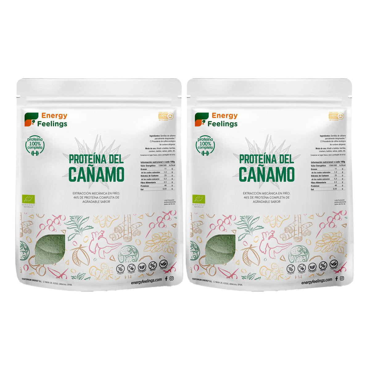 Zestaw 2x białko konopne ECO Energy Feelings 1 kg