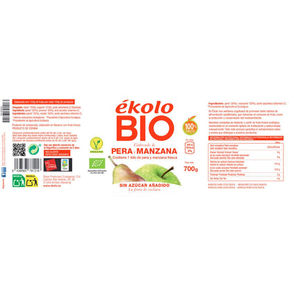 Hergestellt aus Bio-Birnen und -Äpfeln ohne Zuckerzusatz Ékolo 700 g