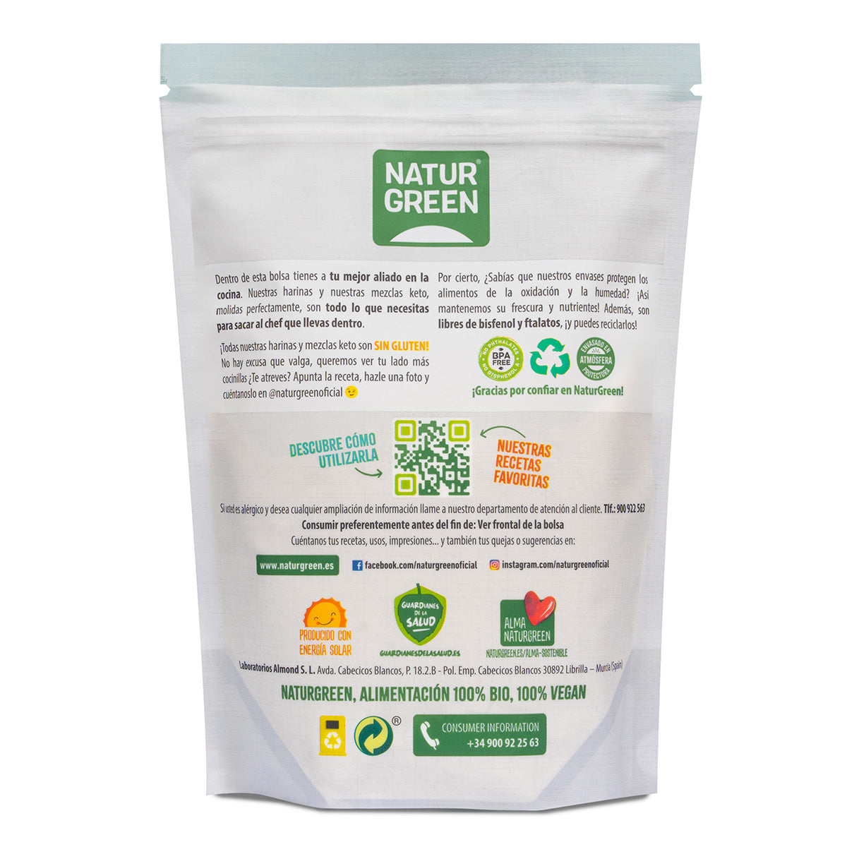 Harina de Arroz Sin Gluten NaturGreen 500g