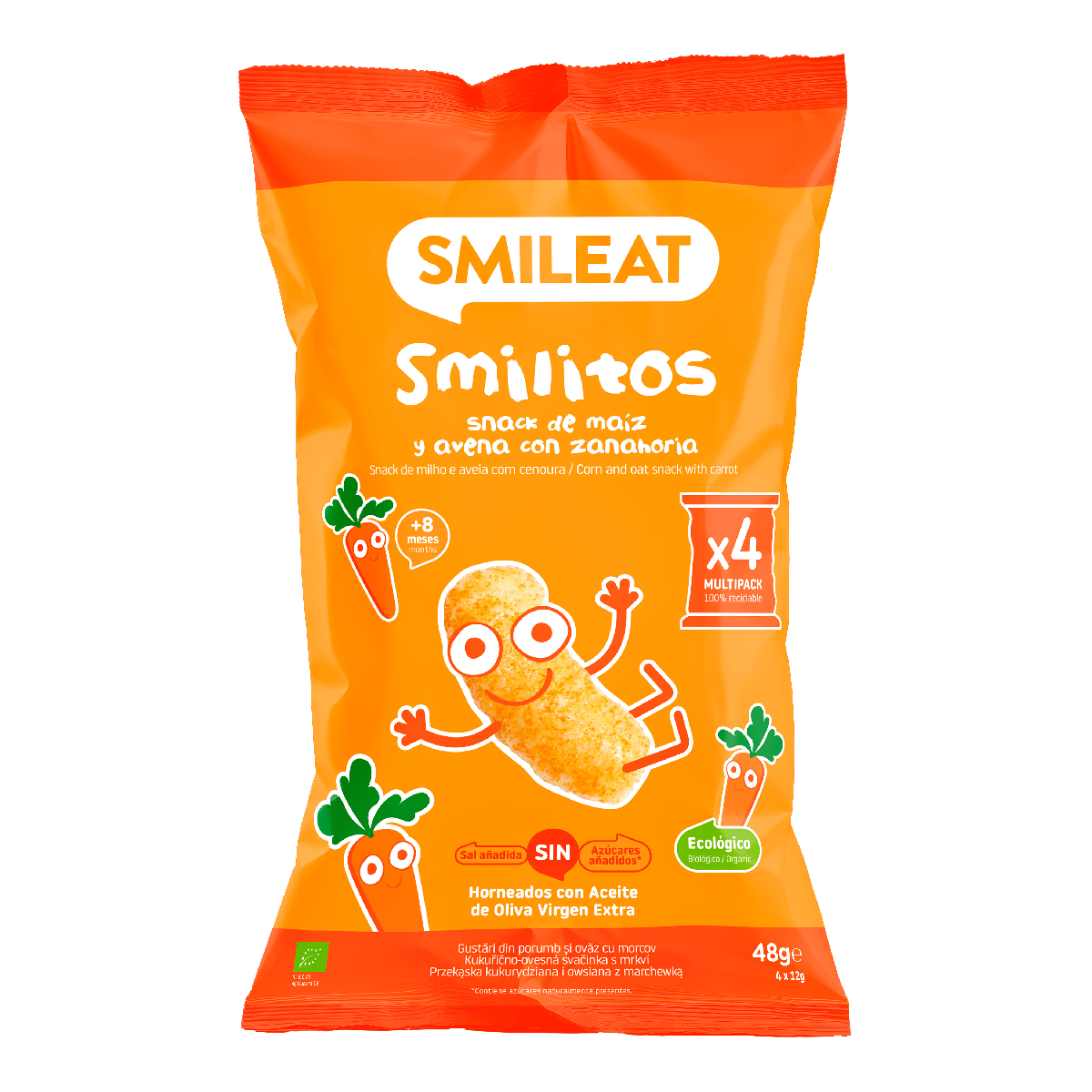 Smilito Mais, Hafer und Karotten Multipack ECO Smileat 4 Beutel à 12 g.