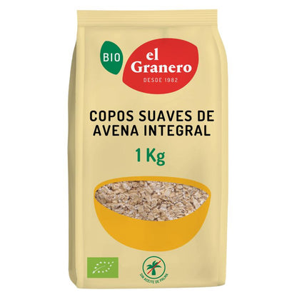 Miękkie płatki owsiane pełnoziarniste BIO El Granero 1 kg