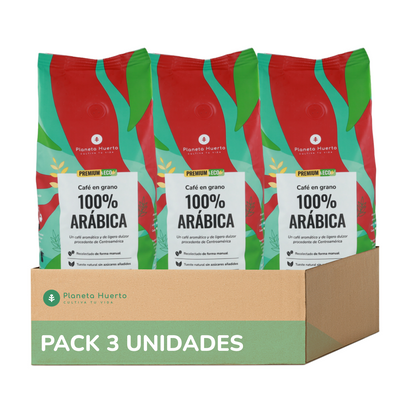 Pak 3x Eco 100% Arabica koffiebonen Planeta Huerto 1 kg