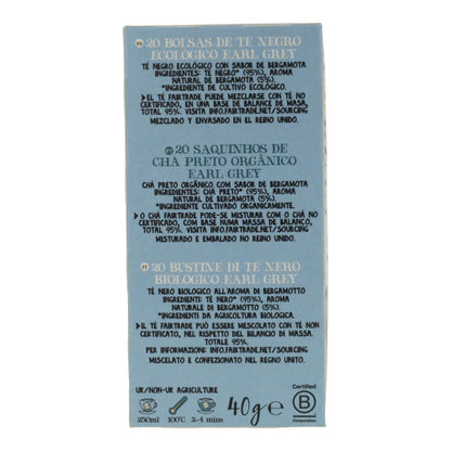 Tè nero Earl Grey Bio Cupper 20 bustine