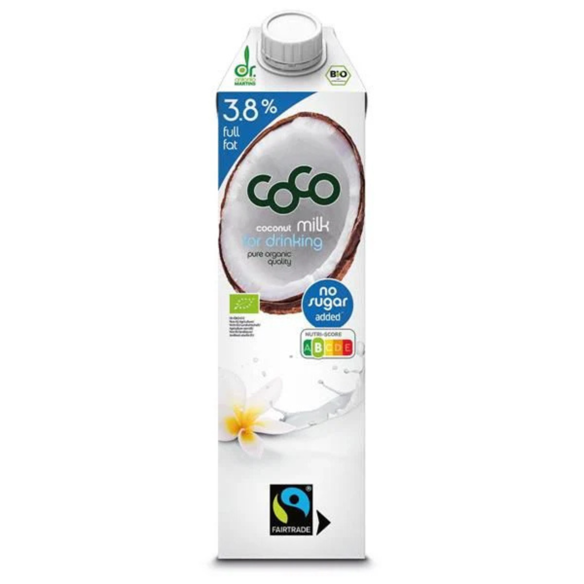 Lait de coco MILK 3,8 % de matière grasse BIO 1 l Dr.antonio martins