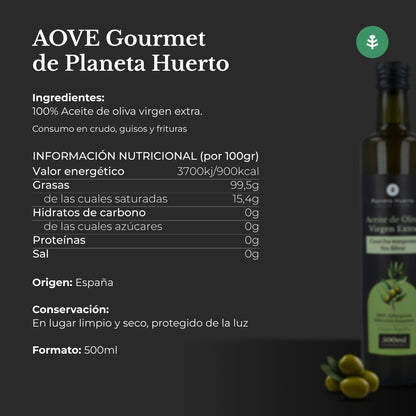 Lot de 3 bouteilles de 500 ml d'huile d'olive extra vierge verte non filtrée, de première récolte, de Planeta Huerto