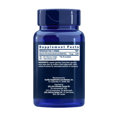 Vitamine D3 3.000 IE, Life Extension 120 capsules