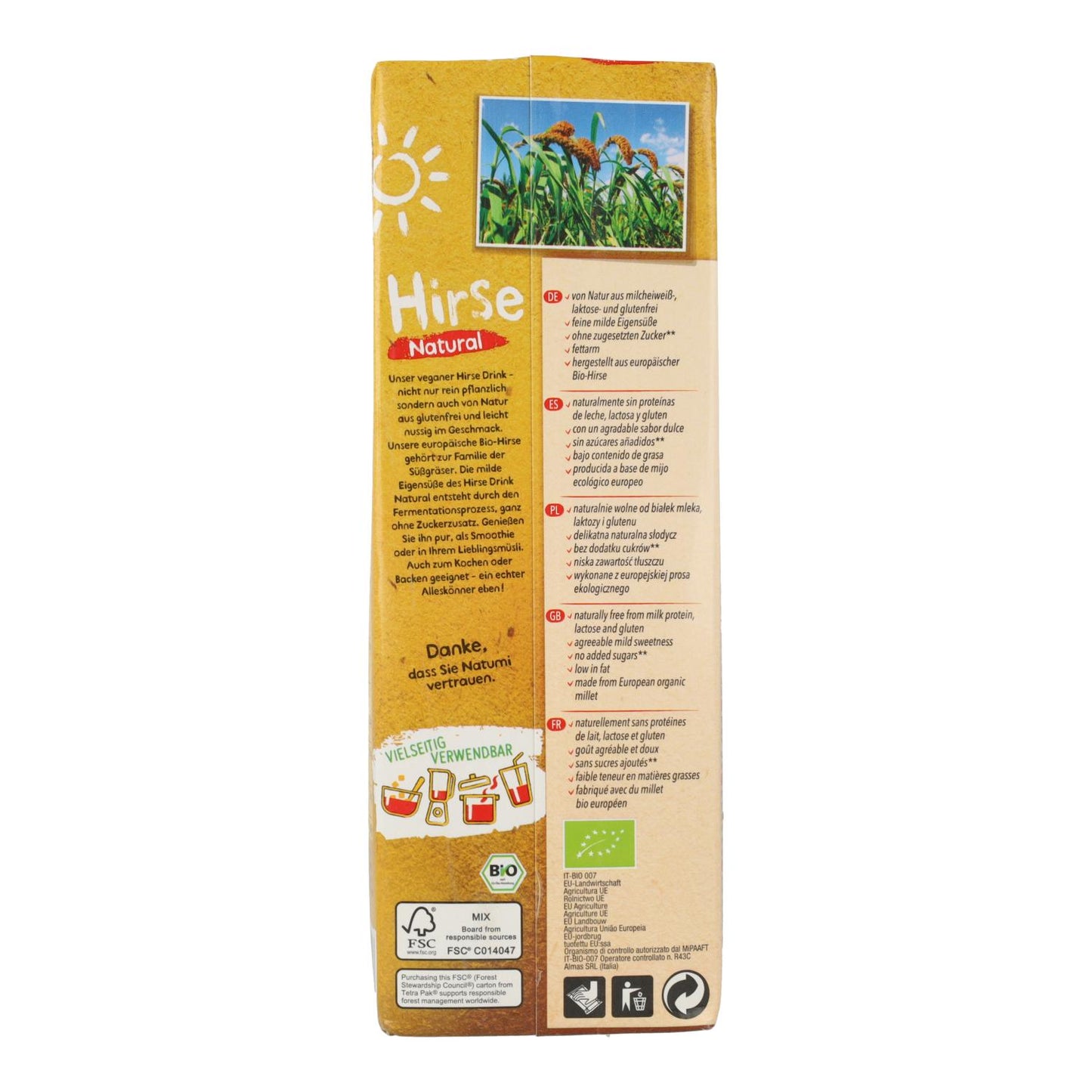 Lot de 6 boissons au millet bio Natumi 1 L
